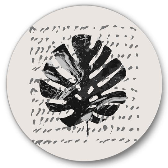 Designart - Minimal Tropical Palm Leaf On Grunge Texture